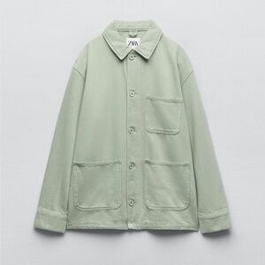 Zara The Victoria Overshirt Relaxed Indie Fit Green Medium